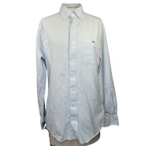 Vineyard Vines Blue Striped Slim Fit Tucker Blouse Size Small